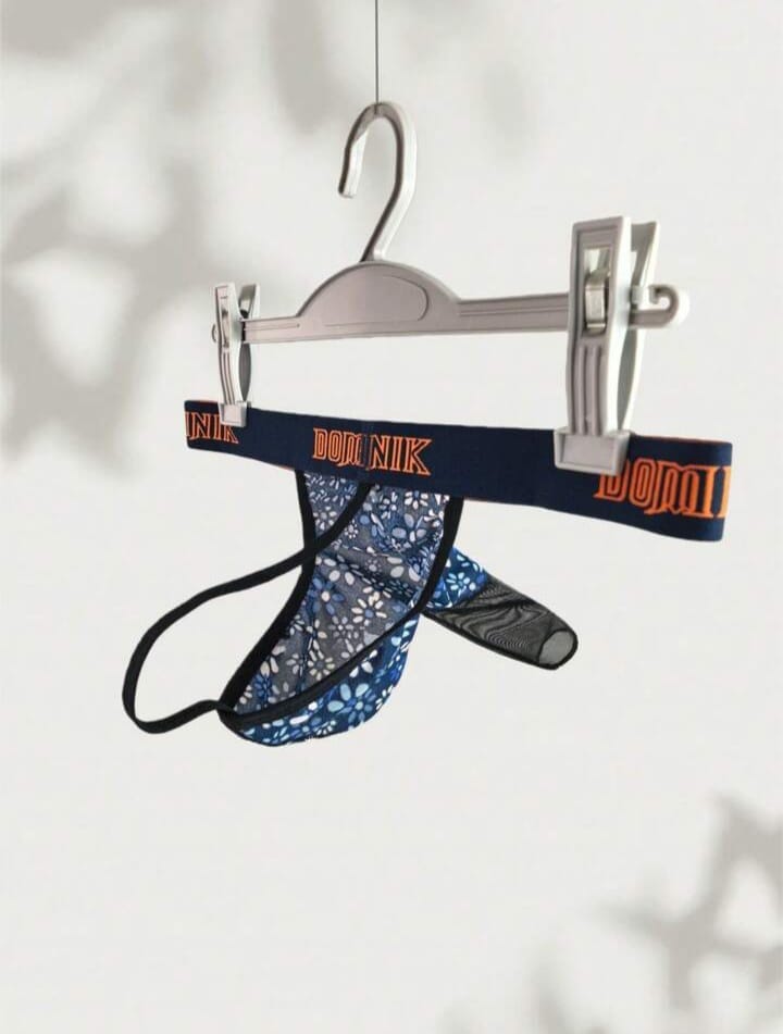 Midnight Bloom Mesh Thong
